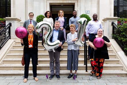 Marking the 10th anniversary of the Islington Resident Support Scheme are (clockwise from top left) former Cripplegate Foundation governor Rob Hull, Cripplegate Foundation co-chair Nezahat Cihan, Cripplegate Foundation director Sarah Benioff, Clarion Housing Association’s Joe Nwoko, Help On Your Doorstep chief executive Ken Kanu, Islington Council’s joint head of mental health social work Beverley Latania, Cripplegate Foundation co-chair Anne-Marie Ellis, Islington Council’s Executive Member for Finance, Planning and Performance Cllr Diarmaid Ward, and Age UK Islington’s communications manager Katie Skea.