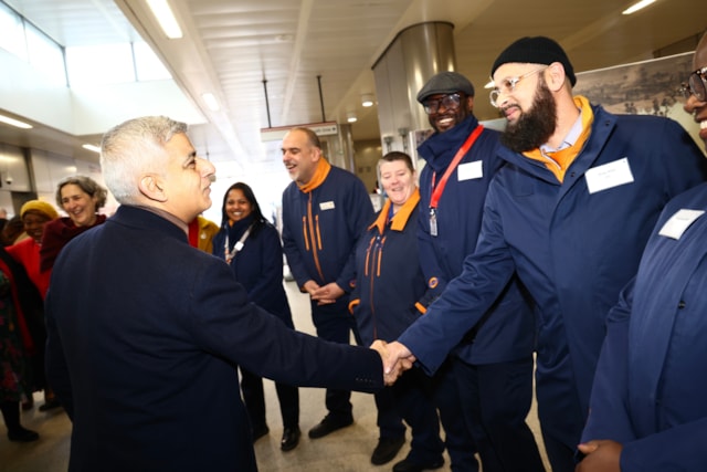 TfL Image - Mayor Sadiq Khan greets London Overground staff