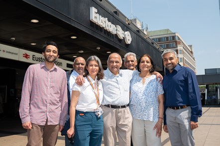 (Left – Right): Rajiv (Shashi’s son); Rashmi (Shashi’s brother); Maryse (Customer Service Assistant, Avanti West Coast); Shashi; Jayshree (Shashi’s wife); Vijay (Shashi’s brother-in-law); Kamlesh (Shashi’s son).