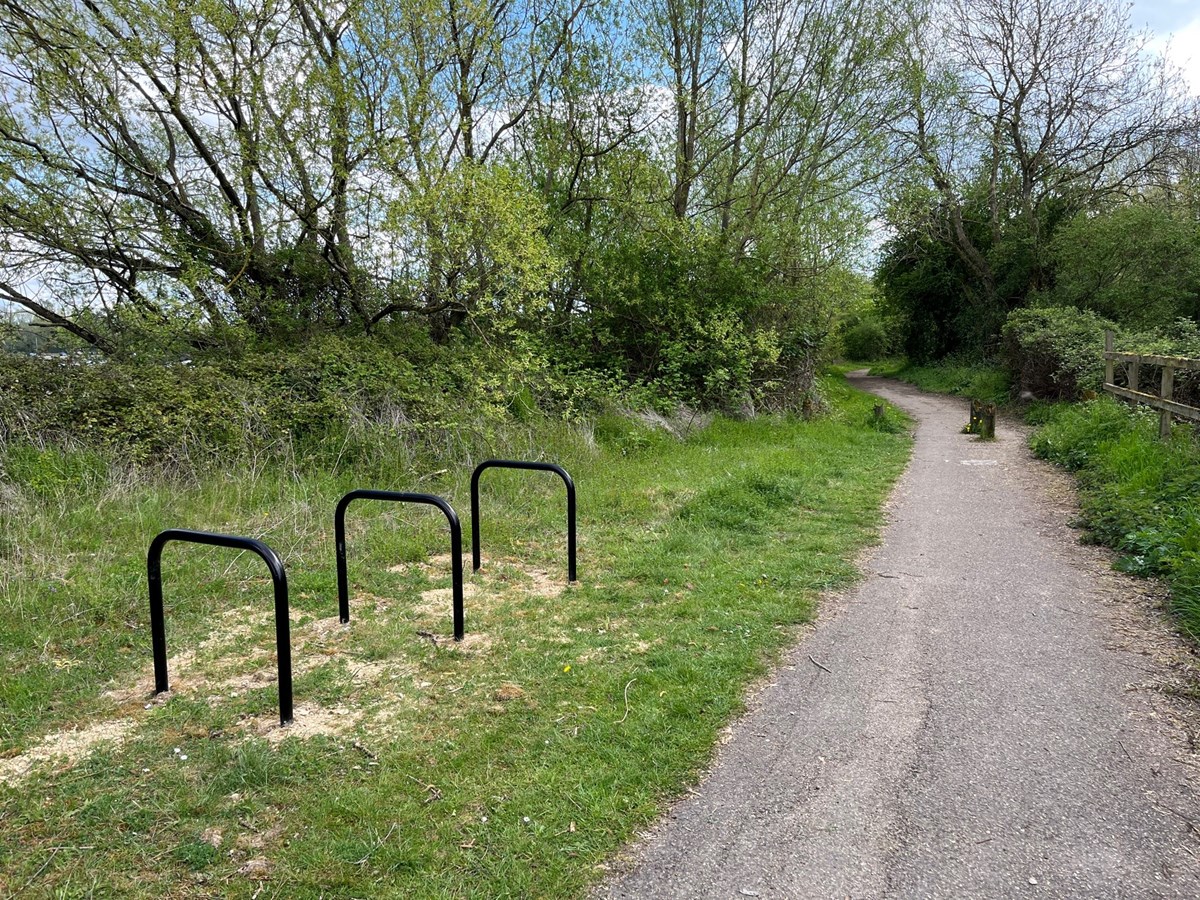 Bike stands at Lakeside car park