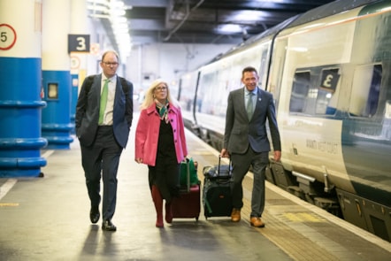Left to right: Gareth Snell (MP for Stoke-on-Trent Central), Allison Gardner (MP for Stoke-on-Trent South), and  David Williams (MP for Stoke-on-Trent North and Kidsgrove) travelled to Stoke-on-Trent with Avanti West Coast to celebrate the city's centenary.