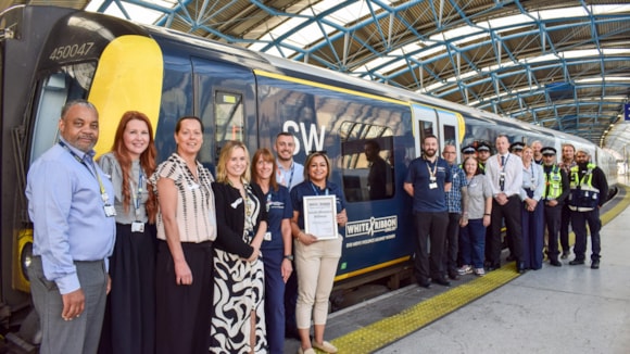 South Western Railway becomes White Ribbon accredited for tackling violence against women and girls: SWR NR Wessex and BTP