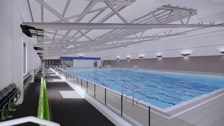 Artists impression of Dudley Leisure Centre pool