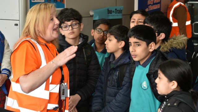 Hundreds of schoolchildren learn that the railway is no playground: Network Rail colleagues explain how to safely navigate a station, Network Rail