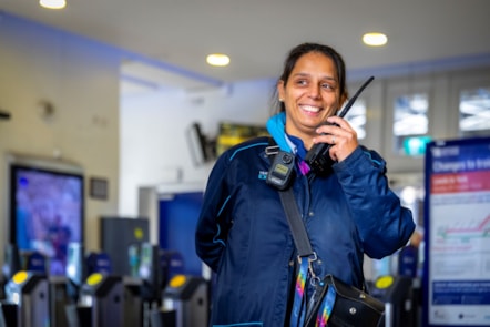 Image shows TPT employee with body-worn camera kit