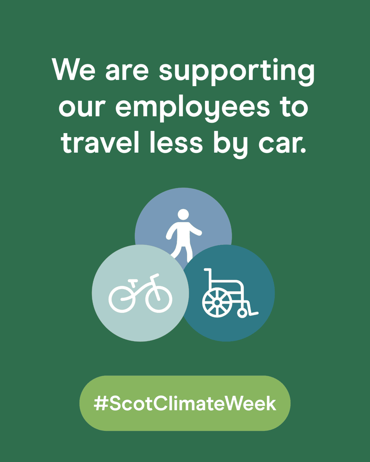 We are supporting our employees to travel less by car - 1080x1350 - Social Static - Scotland's Climate Week 2025 - August 2025