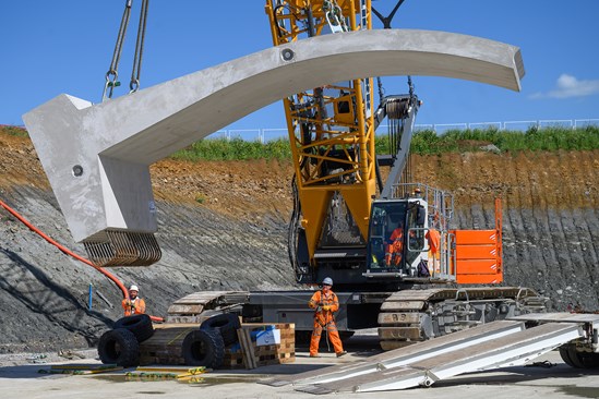  Construction starts on the Chipping Warden green tunnel with the first of five thousand giant concrete tunnel segments being installed.