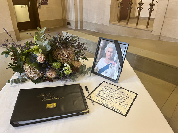 Book of Condolence at County Hall and Hertfordshire Libraries: Book of Condolence for HM Queen Elizabeth II at County Hall