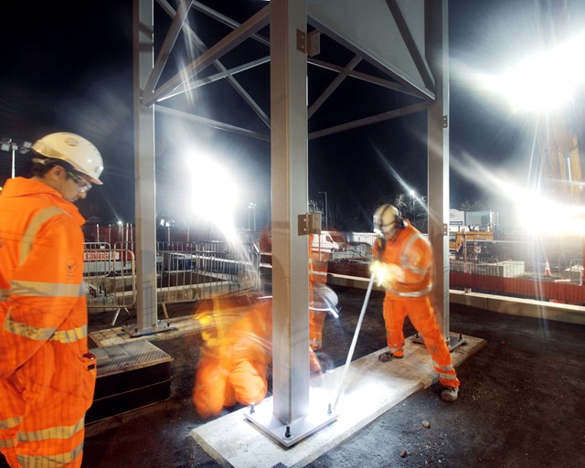 Newly released images show major work taking place at Market Harborough station 2