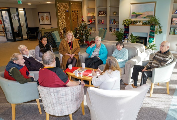 Gascoigne 1: Councillor Salma Arif and Councillor Jess Lennox meet residents at Gascoigne House during their visit on Tuesday, November 21.