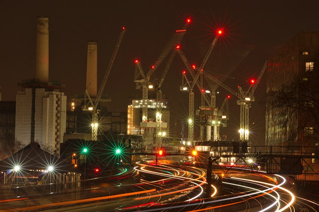 London Victoria , Battersea and Grosvenor carriage sidings: Trains approach London Victoria past Grosvenor carriage sidings and much development at Battersea. Picture, please credit: ADRIAN BACKSHALL