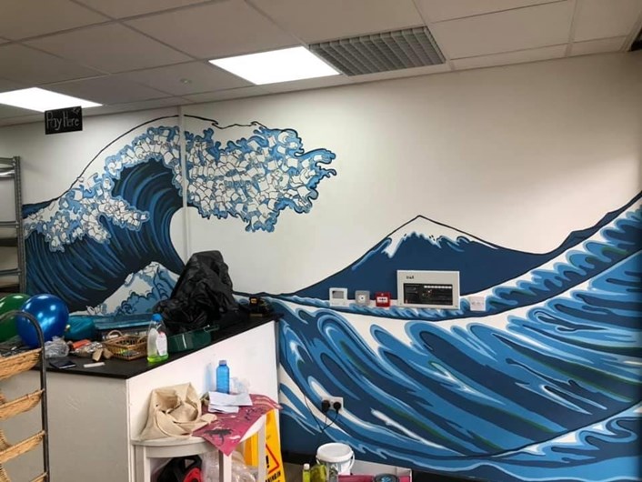 Incredible Edible mural: One of artist Penny Rowe's previous pieces based on The Great Wave by Katsushika Hokusai.