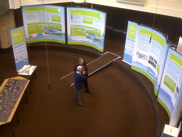 A bird's eye view of the exhibition at Reading