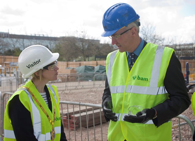 David Higgins and Cllr Debbie Brock, mayor of Milton Keynes