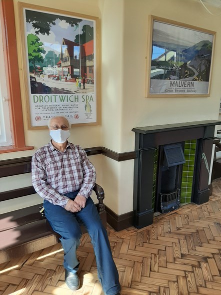 Friends of Dorridge Chairman Piers Wolf in the newly refurbished waiting room