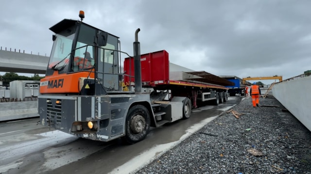 Greek Street bridge components ready for dispatch to Stockport from Ireland: Greek Street bridge components ready for dispatch to Stockport from Ireland