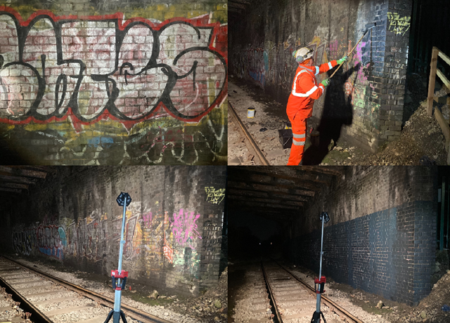 Pictures: Network Rail carries out £2m spring clean to remove graffiti eyesores on Britain’s railway: Wigan graffiti removal