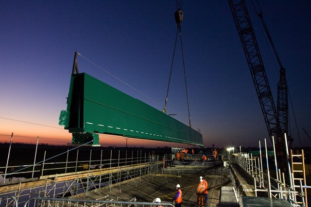 New bridge at Ely is lifted in place