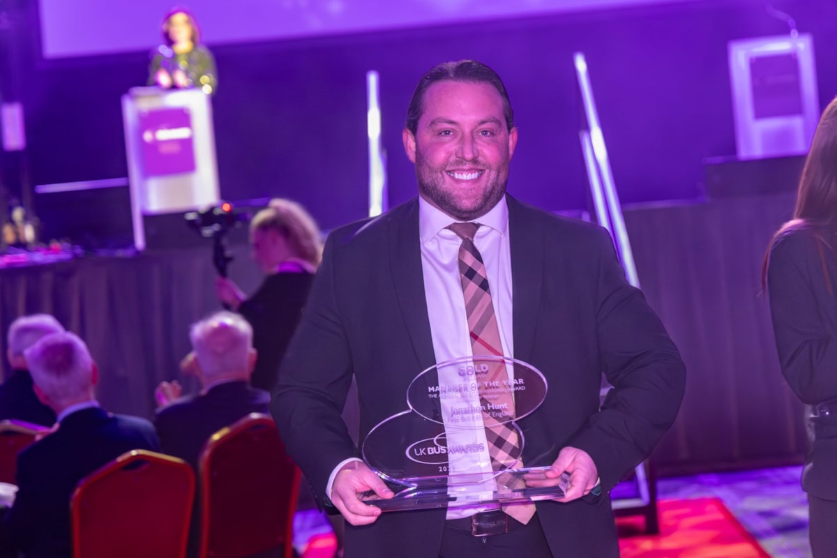 Jonathon Hunt received Gold in Manager of the Year category at UK Bus Awards