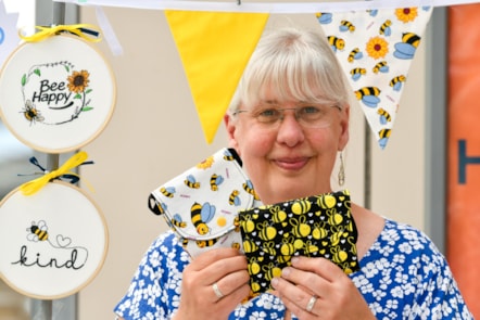 Linda Forsyth of Lin's Fabric Crafts sold her bee-related items, as part of Carlisle station's World Bee Day celebrations