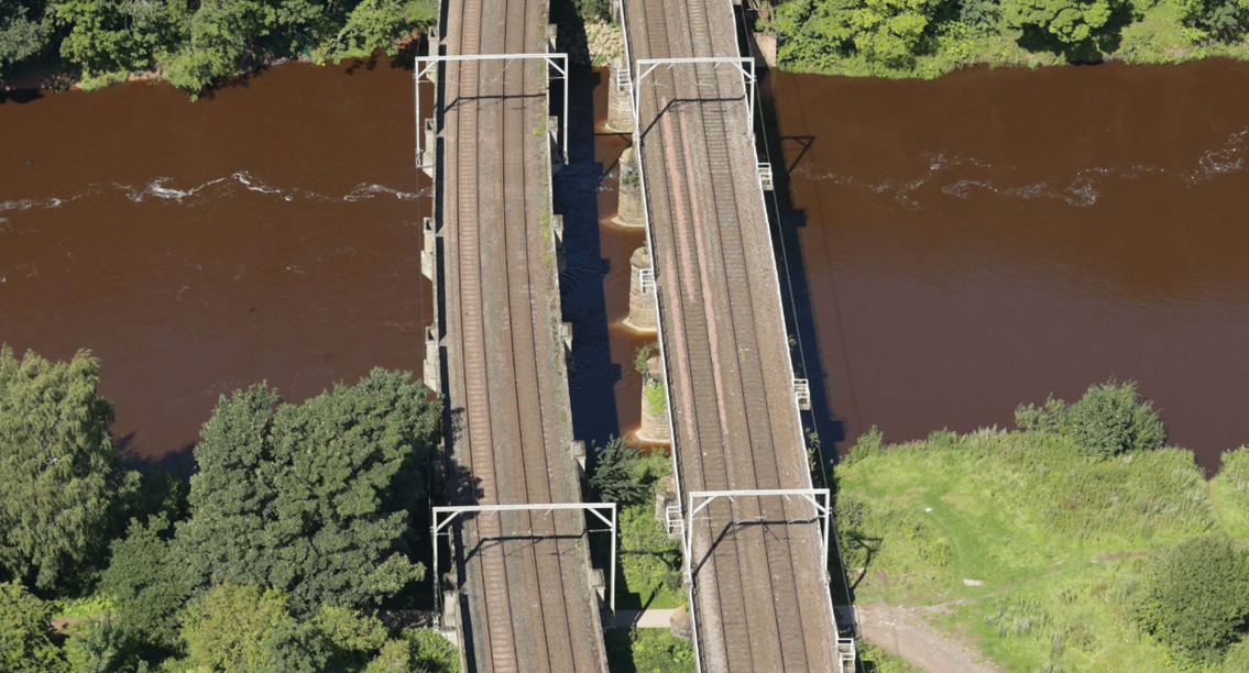 Aerial view Eden railway viaducts - credit Network Rail Air Operations