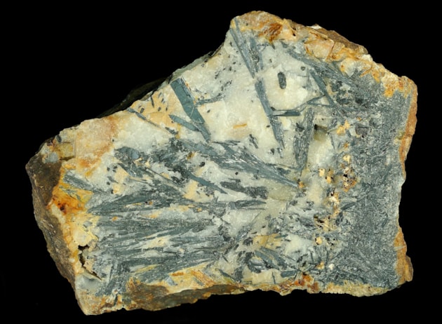 An example of the rare mineral stibnite © National Museums Scotland: An example of the rare mineral stibnite © National Museums Scotland