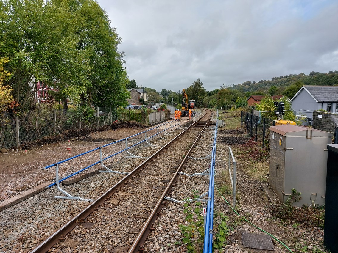 Newbridge - prep work underway on Bridge Street rail bridge Ebbw Vale 2022