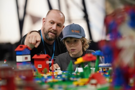 Families enjoy Awesome Bricks at the National Museum of Flight. Photo (c) Stewart Attwood (2)