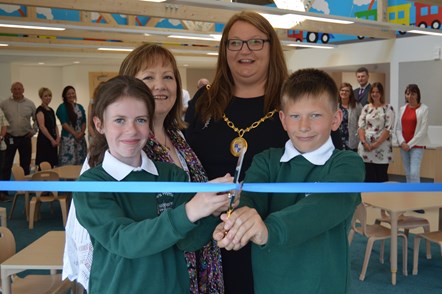 Pupils cut ribbon at Milne's Primary as £2million extension is completed