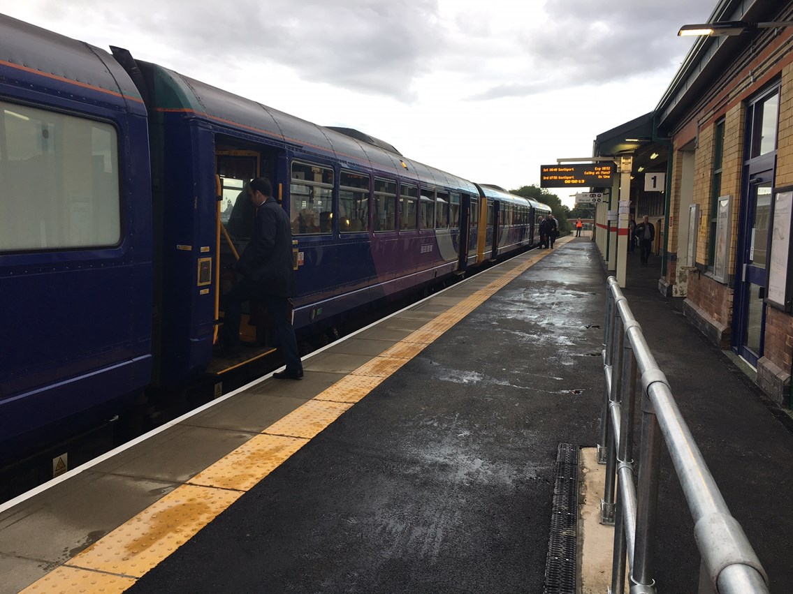 Passengers and residents thanked as Ashton-under-Lyne station opens on time: Ashton-under-Lyne platform 1 complete