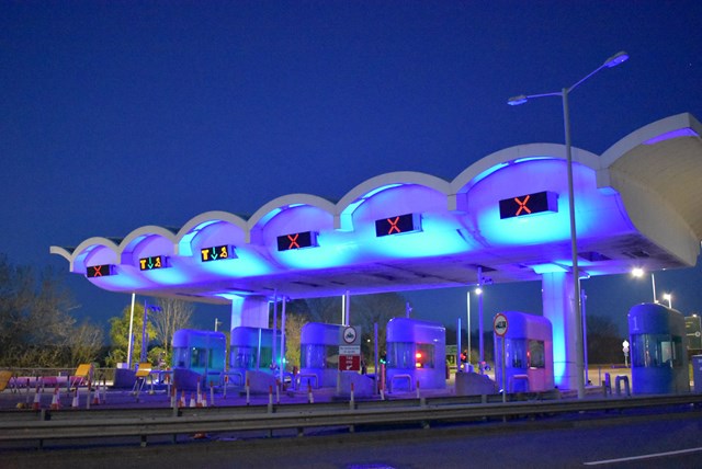 Tamar bridge lit up to support the NHS