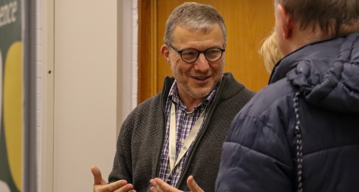 Cllr Mike Evemy at Moreton Local Plan exhibition.