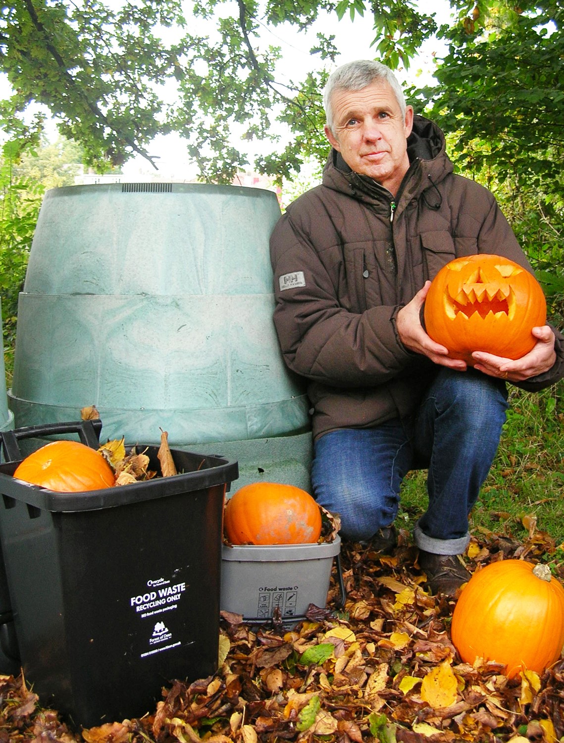 Cllr Phelps with Pumpkins