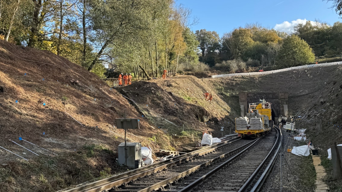 Railway re-opens between Tunbridge Wells, Hastings and Bexhill following £9m programme of essential improvement works: Mountfield Tunnel-3
