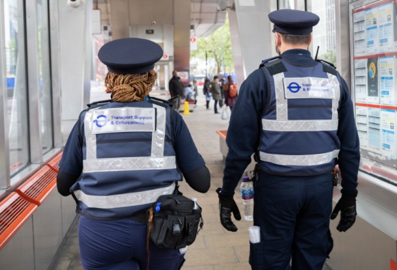 TfL begins CCTV bus shelter trial and enforcement officer night patrols across the network, to improve safety and provide reassurance to people travelling at all times: TfL Image - Transport Support Enforcement Officers (TSEO)