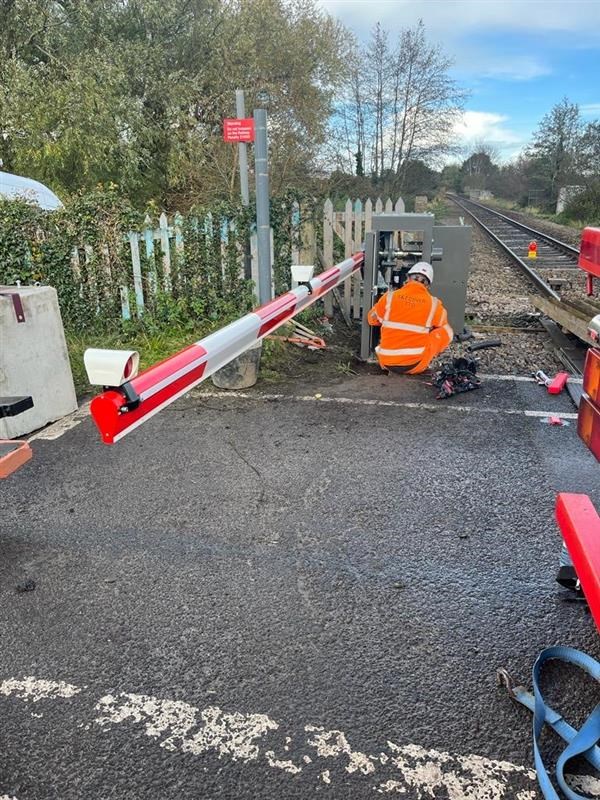 Crewkerne level crossing works
