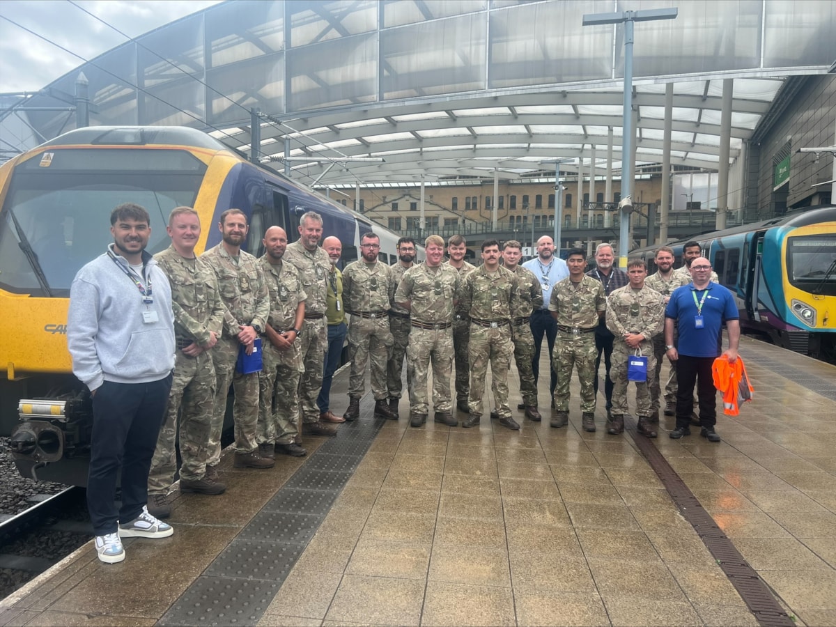 Northern staff taking members of the Royal Electrical & Mechanical Engineers (REME) on a tour of Manchester Victoria