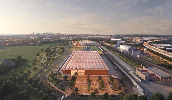 HS2 marks major earthworks milestone as plans for new railway 'nerve centre' take shape: Aerial View of Washwood Heath Depot