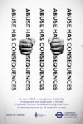 TfL Graphic - Abuse has consequences prison bars: TfL Graphic - Abuse has consequences prison bars