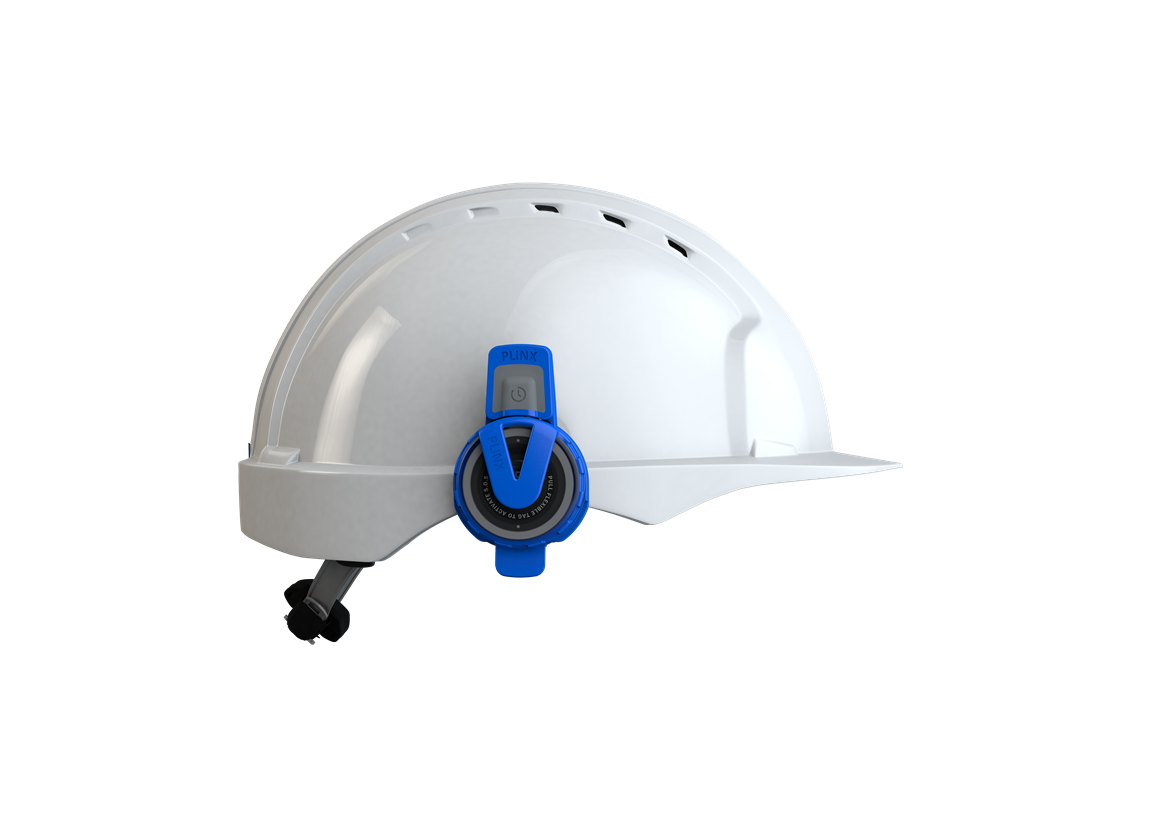 Tech start-up secures major contract with HS2 main works civil contractor to supply wearable COVID social distancing technology: Plinx - TeamTag - Helmet Large