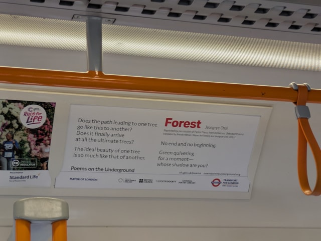 TfL Image - Poems on the Underground - Jeongrye Choi