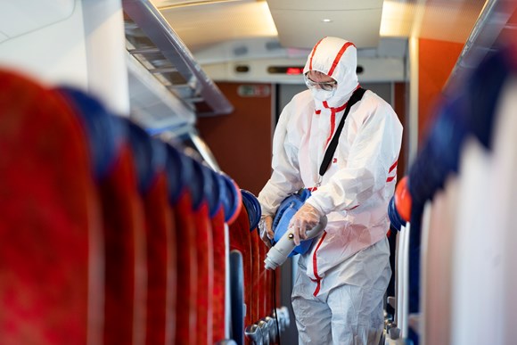 Sanitiser used on board an Avanti West Coast train