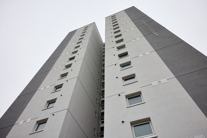 Parkway 2: The newly-refurbished exterior of Parkway Towers.