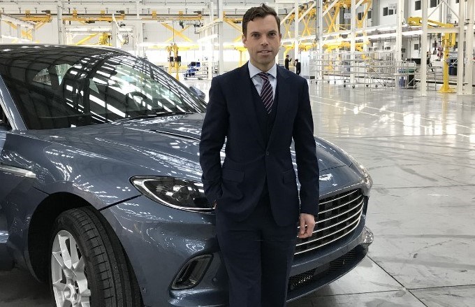 Economy Minister Ken Skates with the DBX at the official opening of the Aston Martin Lagonda facility in St Athan