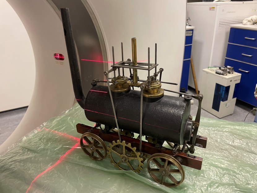 Train scan gives inside track on marvellous museum model’s secrets: Model on scanner