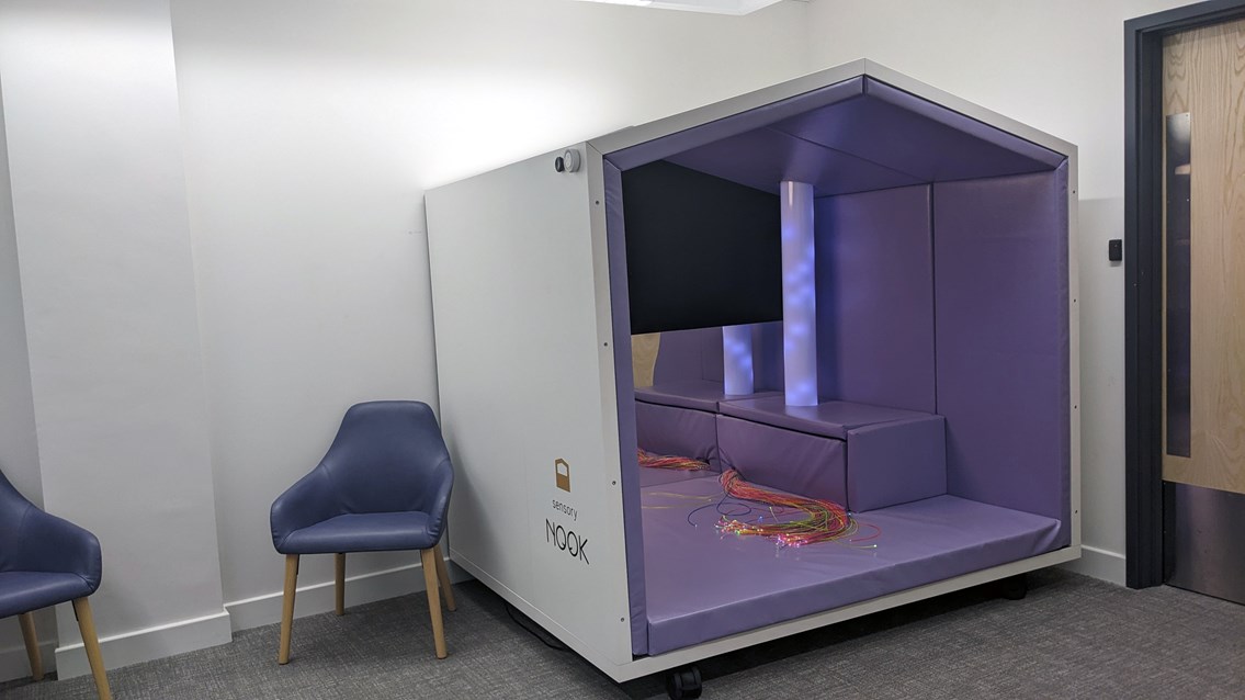 The sensory nook in the new Manchester Piccadilly Assisted Travel Lounge