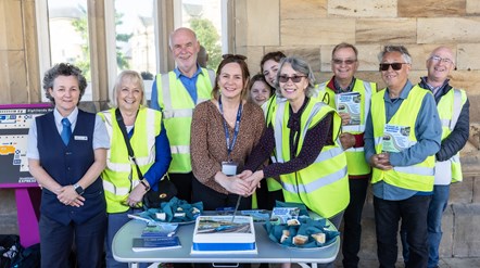 Jacqui Cox, Station Team Leader, Sarah Thompson, Network Rail Sponsor for Transpennine Route Upgrade, and the Friends of Dewsbury Station