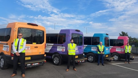 Pictured in August, with four of Lancashire County Council's new SEND minibuses from left to right are CC Warren Goldsworthy, cabinet member for Highways and Transport, CC Matthew Salter, cabinet member for Education and Skills, Andrew Varley, LCC's head of service for Public and Integrated Transpor