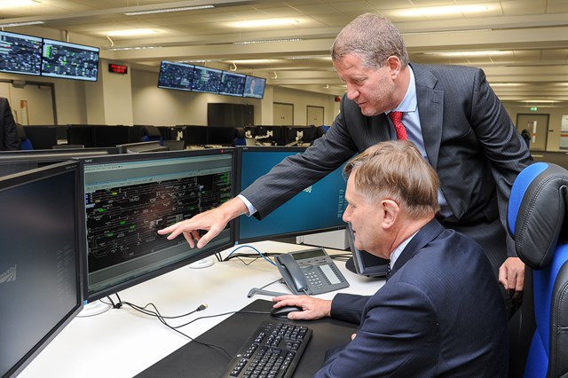 Phil Verster and Hugh Bayley MP open York Rail Operating Centre