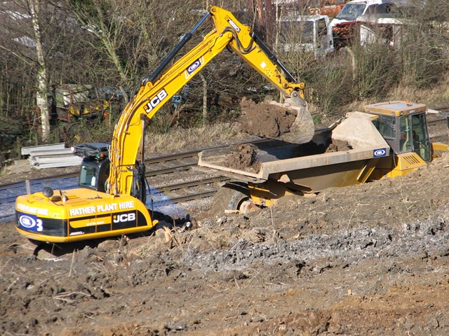 Rail services to resume through Chesterfield area ahead of target: Unstone 21.2.14 work progress